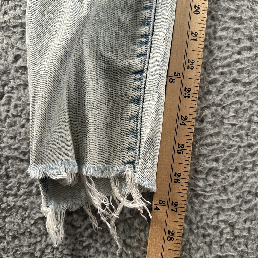 Mother Stunner Zip Ankle Step Fray Jeans Womens 28 Blue Mid Rise Distressed USA - Picture 9 of 15